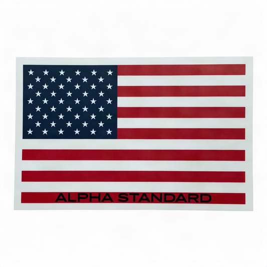 American Flag Alpha Standard Sticker 2.5"x4"